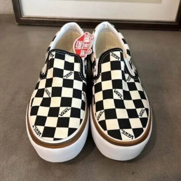 VANS Era Stacked Checkerboard Slip On Canvas Shoes - Picture 4 of 6